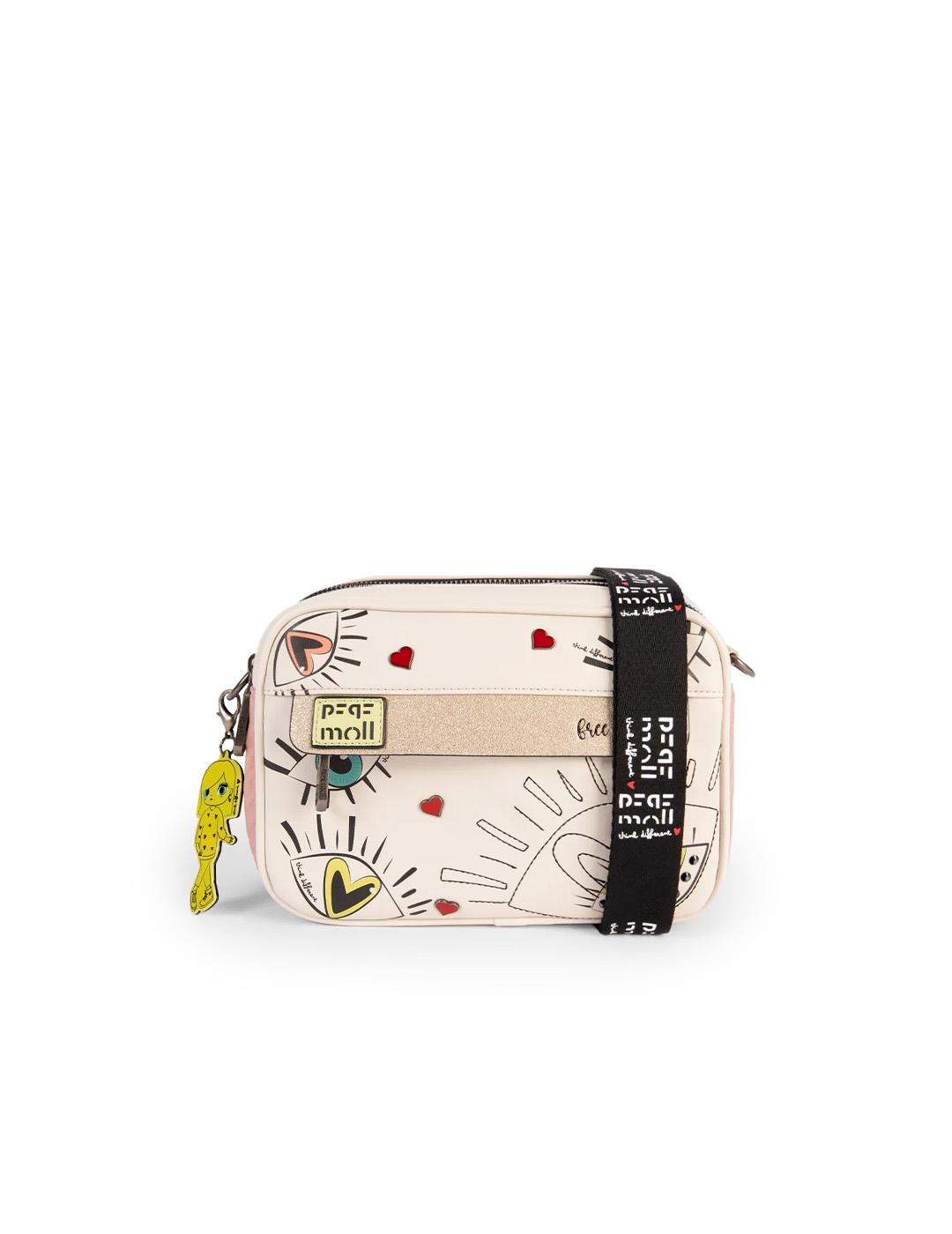 Bolso Bandolera Corazones Pepe Moll 251551 Crudo Mujer
