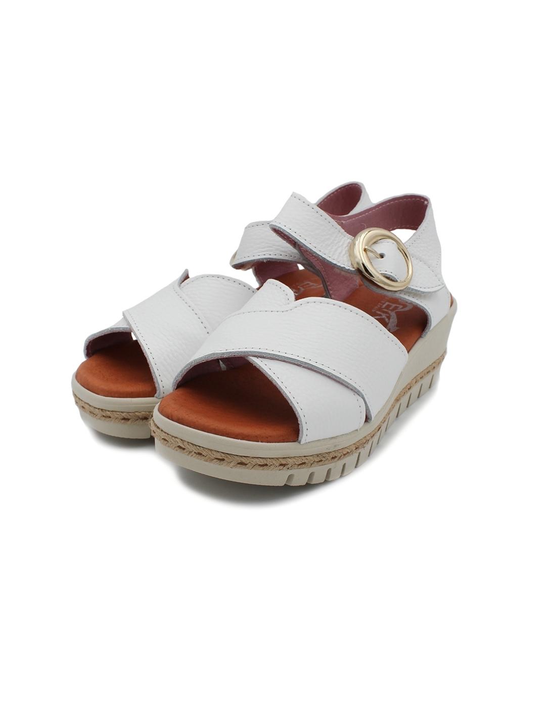 Sandalia Plataforma PEKAS 24-38 Blanco Mujer.