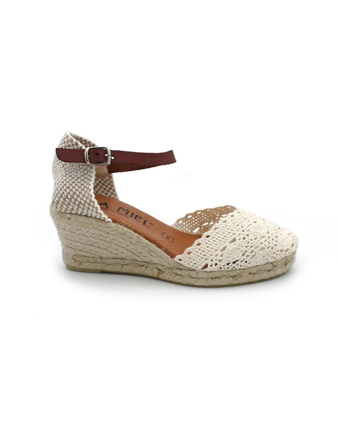 Alpargata Crochet ISSA MIEL L5-810 Crudo Mujer.