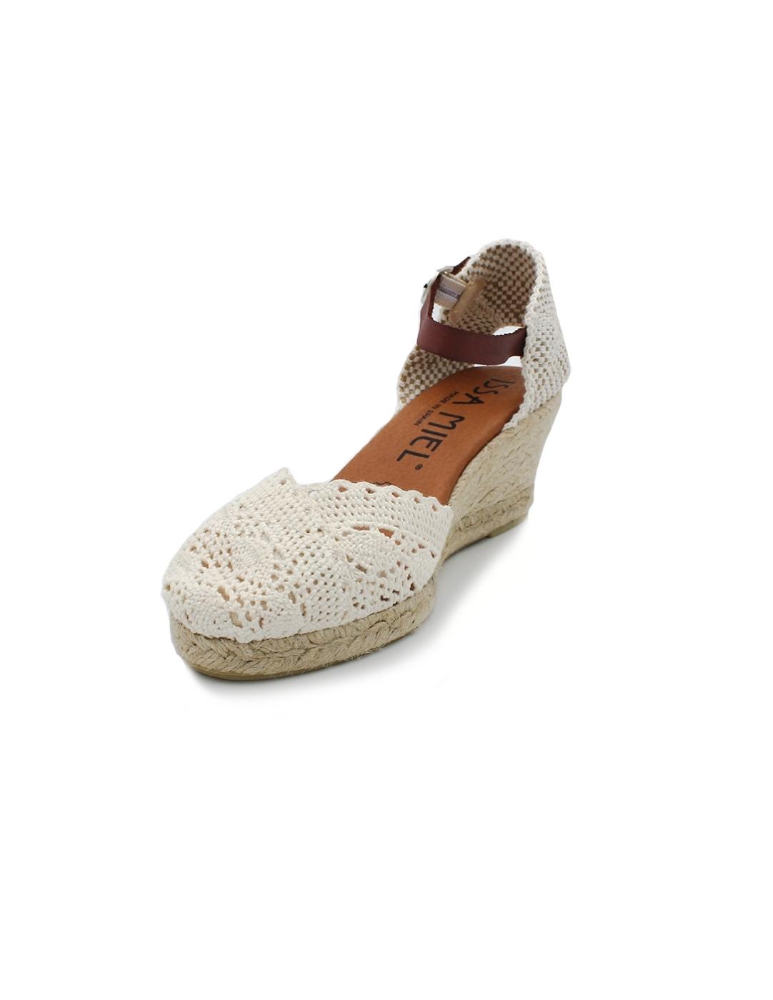 Alpargata Crochet ISSA MIEL L5-810 Crudo Mujer.