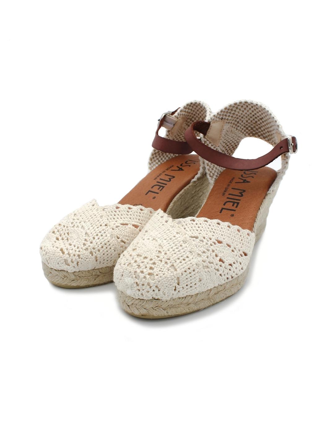 Alpargata Crochet ISSA MIEL L5-810 Crudo Mujer.