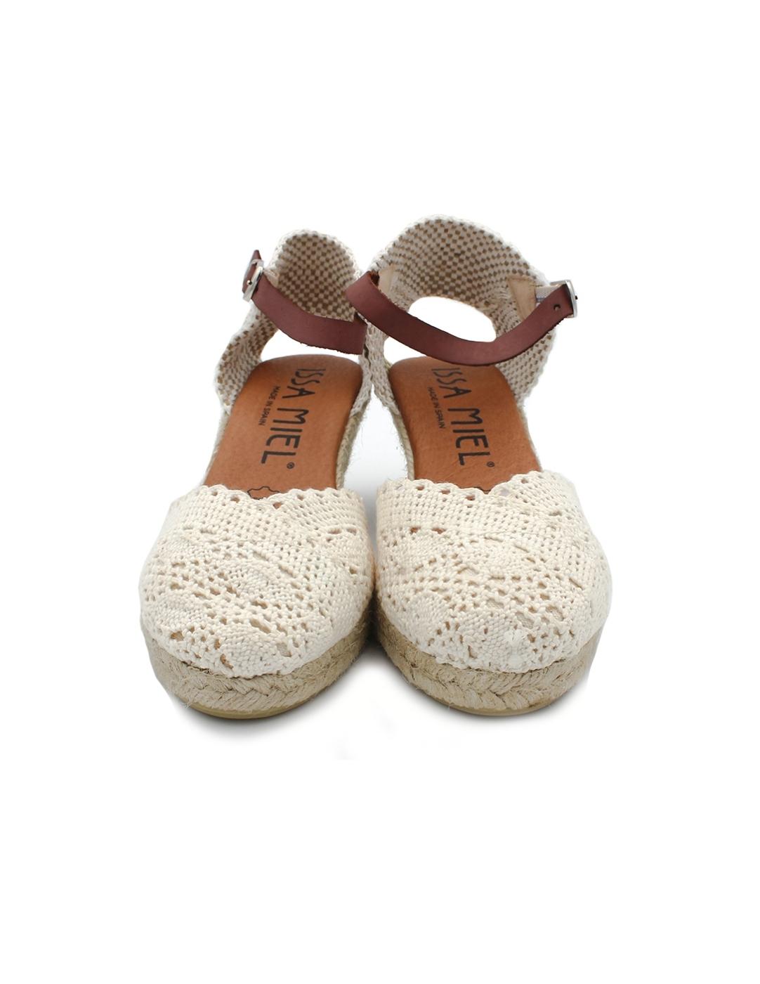 Alpargata Crochet ISSA MIEL L5-810 Crudo Mujer.