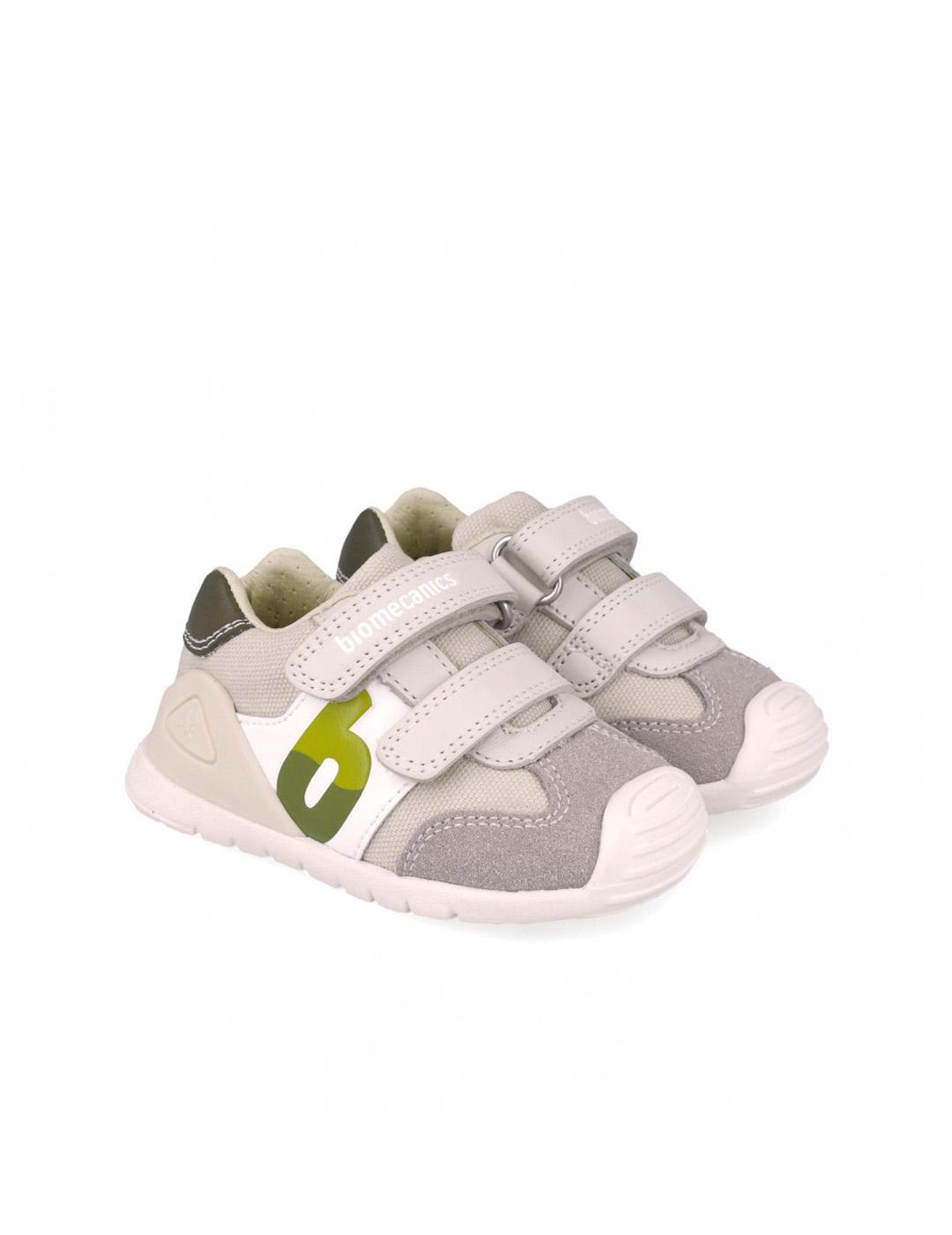 Deportiva Barefoot Garvalín 252119-B695 Lino/Verde Niño