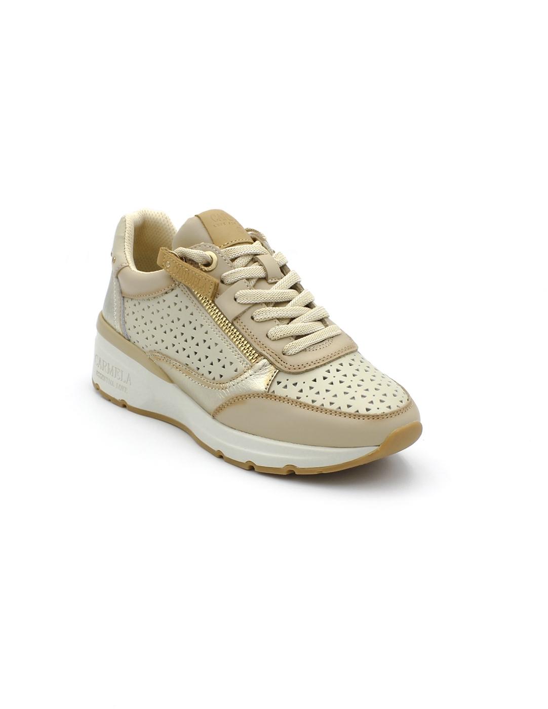 Deportiva Carmela 162281 Beige/Platino Mujer.