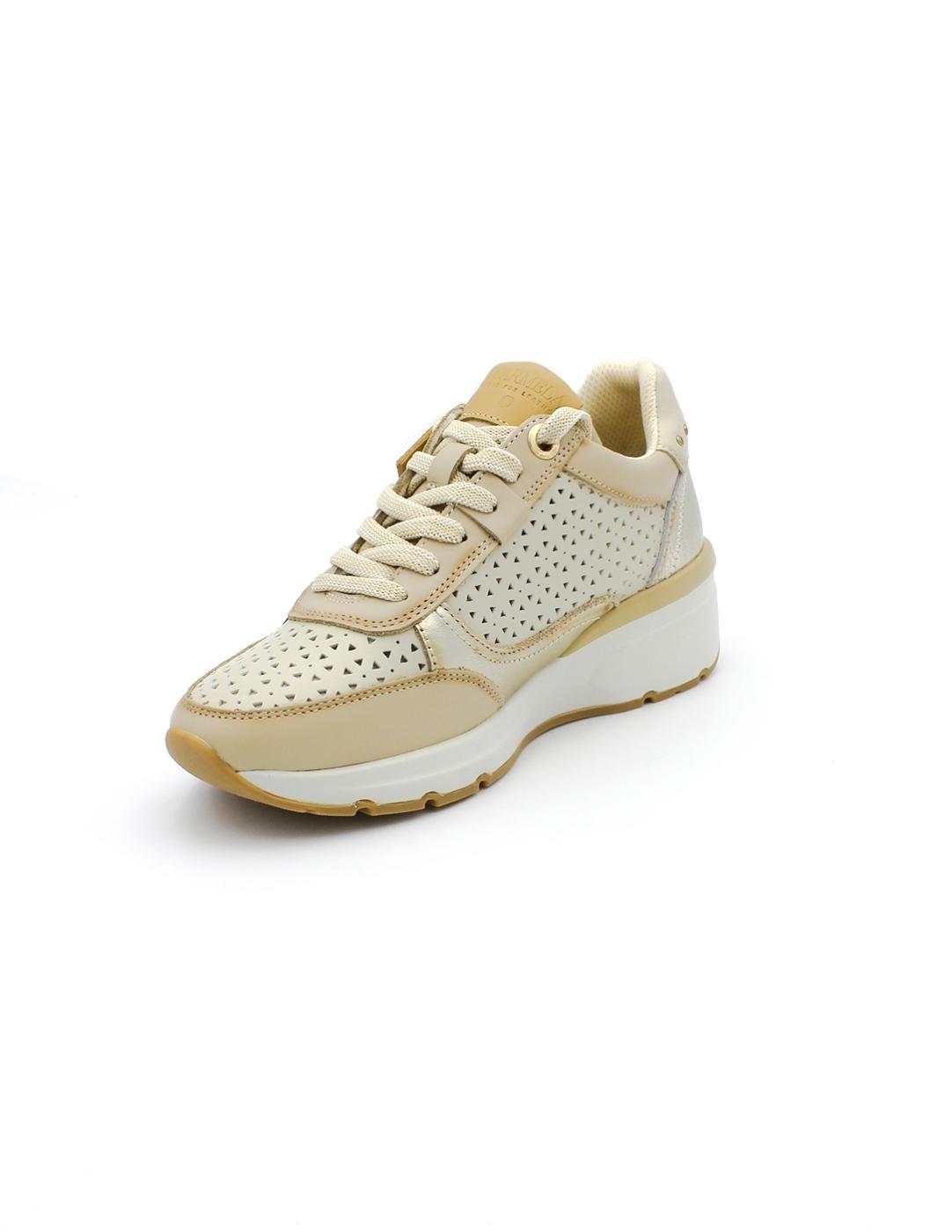 Deportiva Carmela 162281 Beige/Platino Mujer.