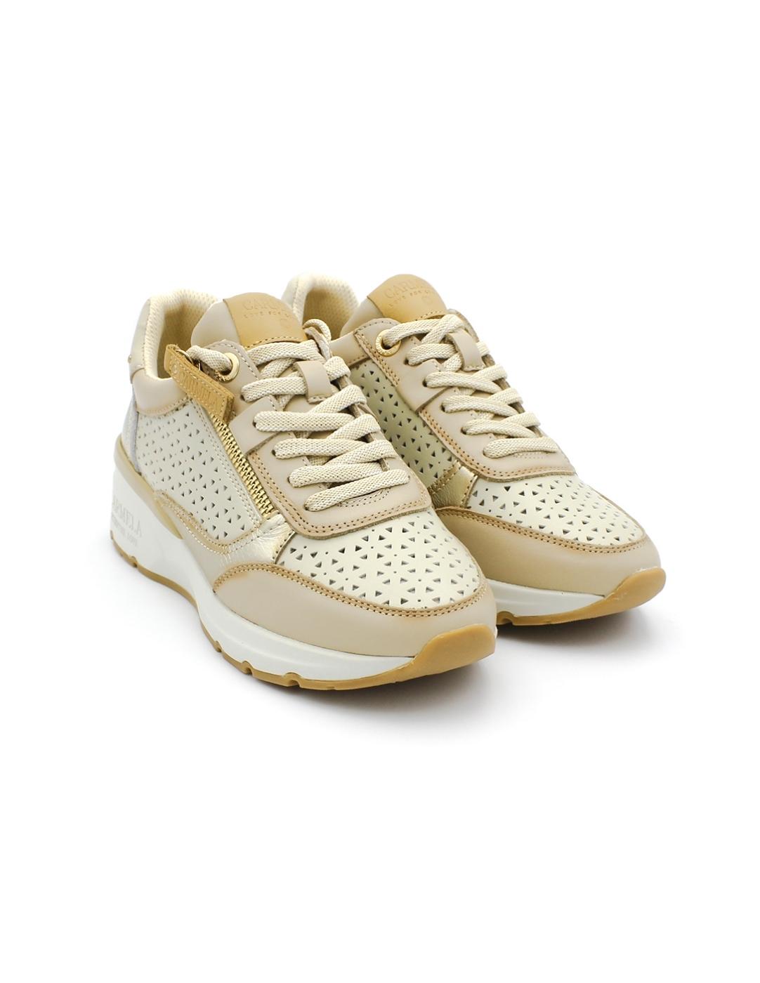 Deportiva Carmela 162281 Beige/Platino Mujer.