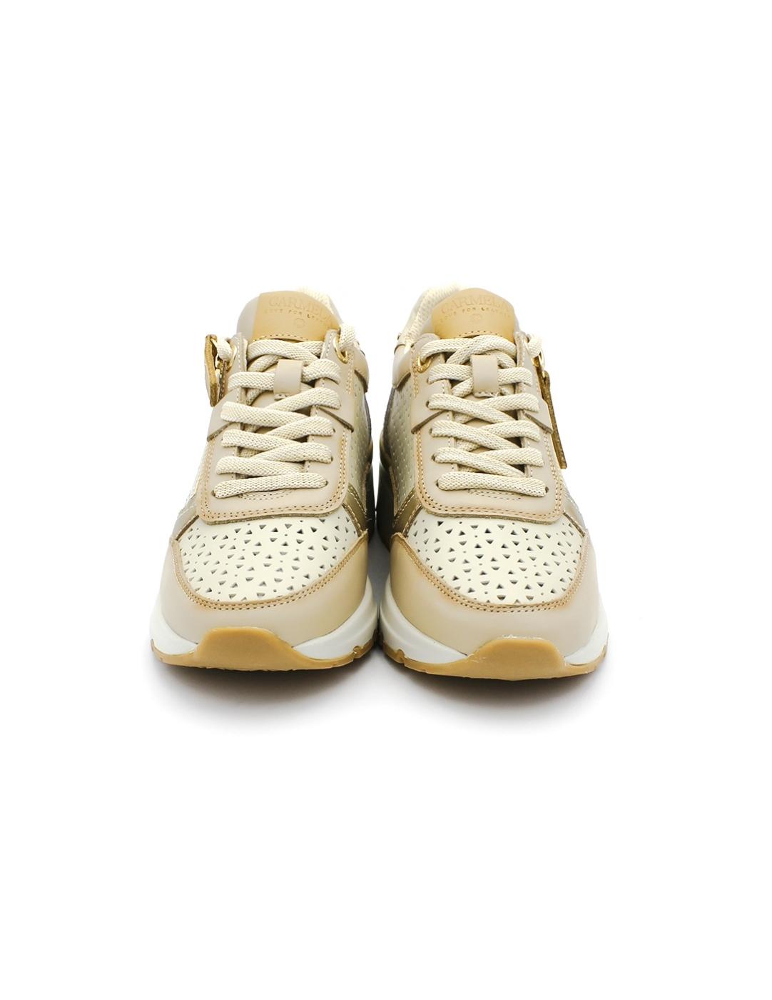 Deportiva Carmela 162281 Beige/Platino Mujer.