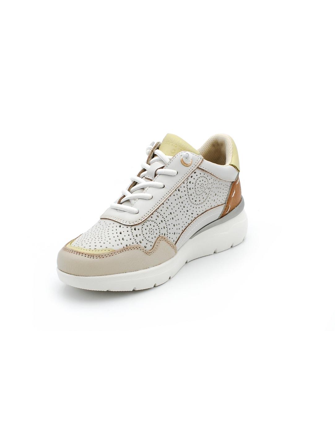 Deportiva Carmela 1622874 Hielo/Amarillo/Cuero Mujer.