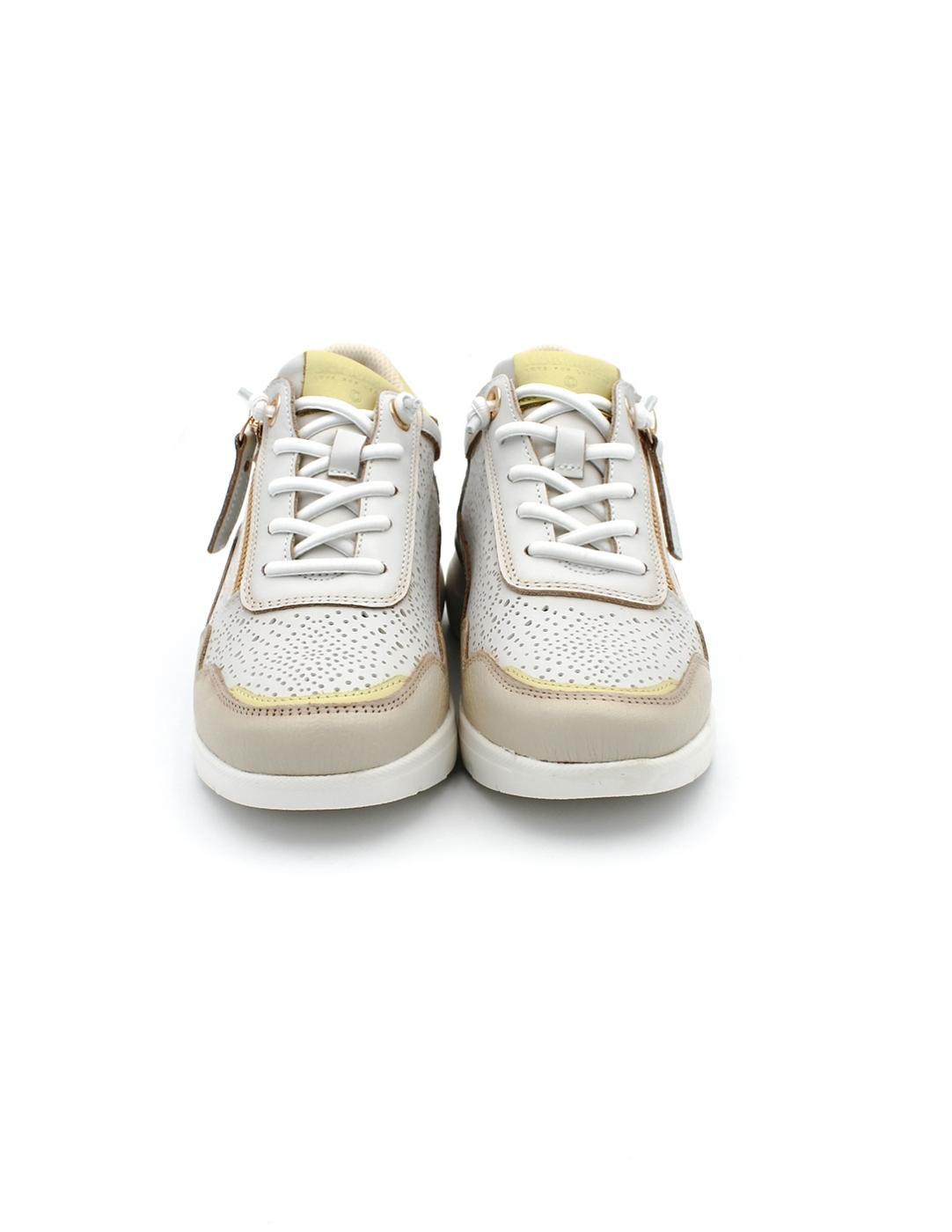 Deportiva Carmela 1622874 Hielo/Amarillo/Cuero Mujer.