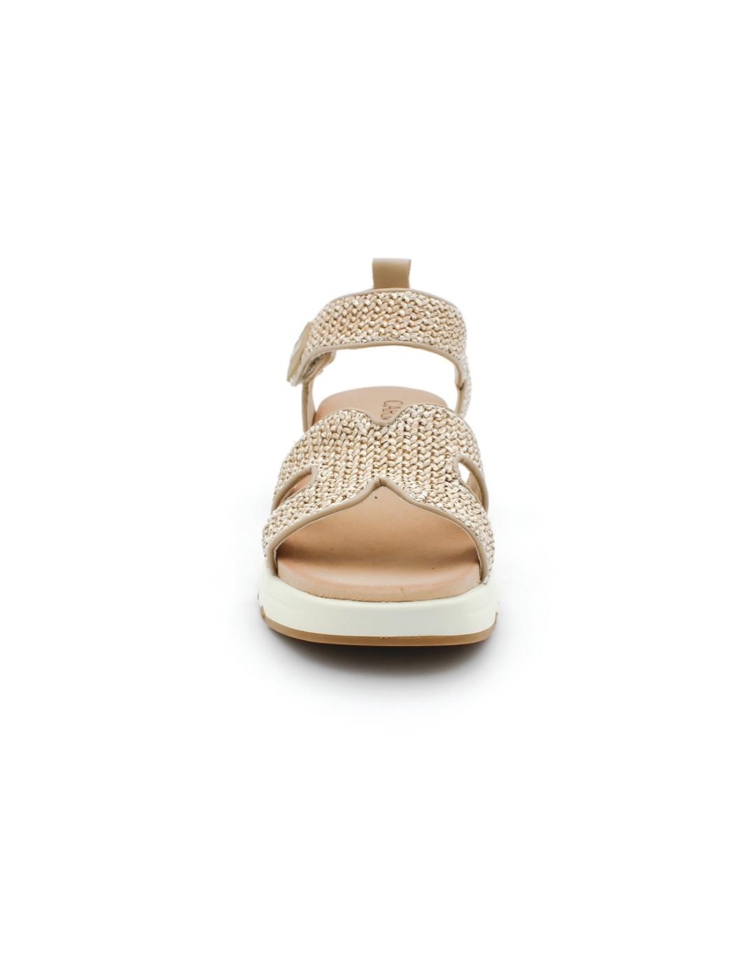 Sandalia CARMELA 162362 Hielo Rafia Mujer.