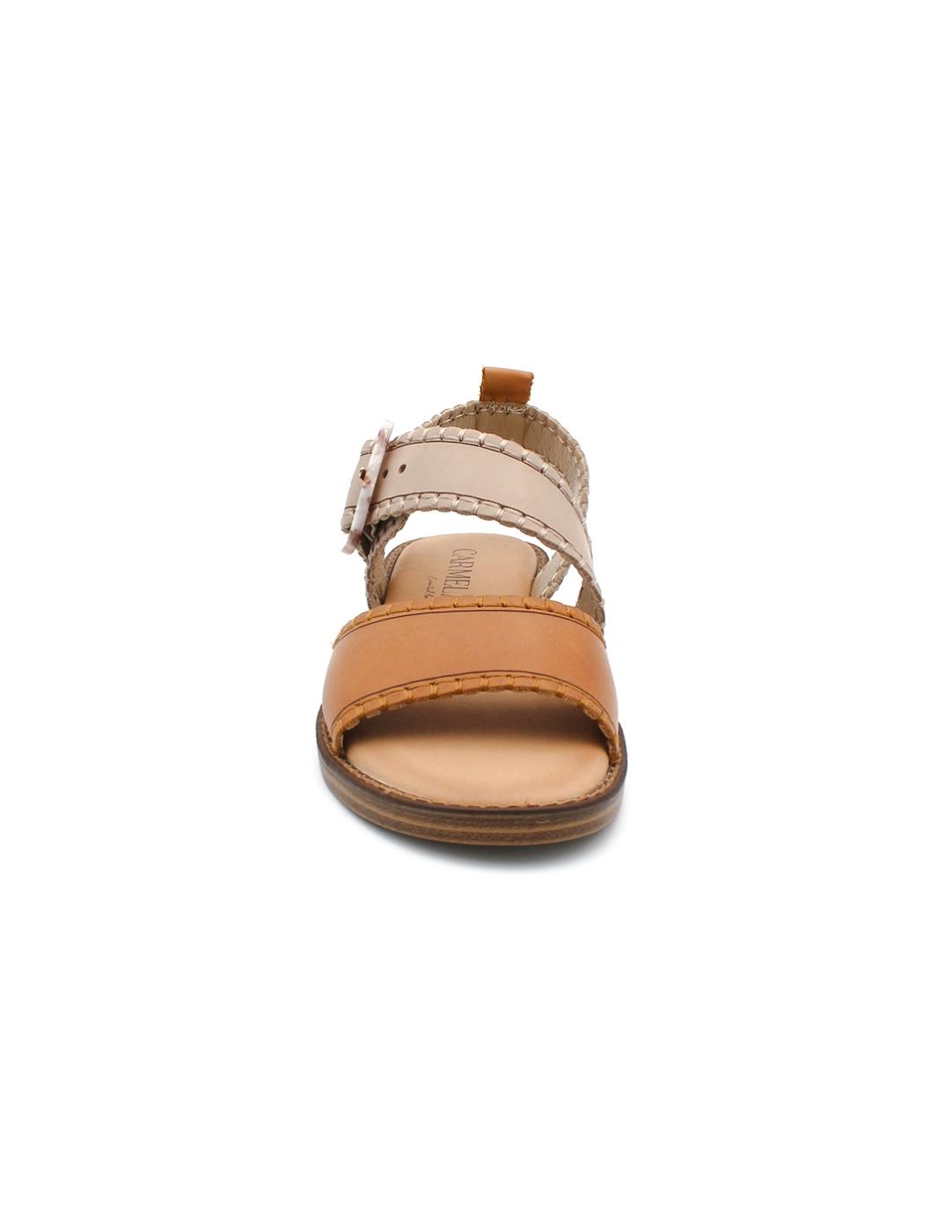 Sandalia CARMELA 162203 Cámel Bicolor Mujer.