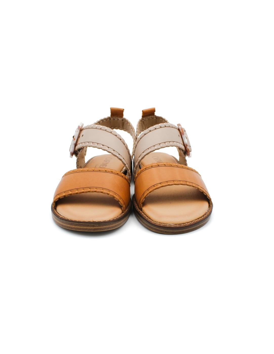 Sandalia CARMELA 162203 Cámel Bicolor Mujer.