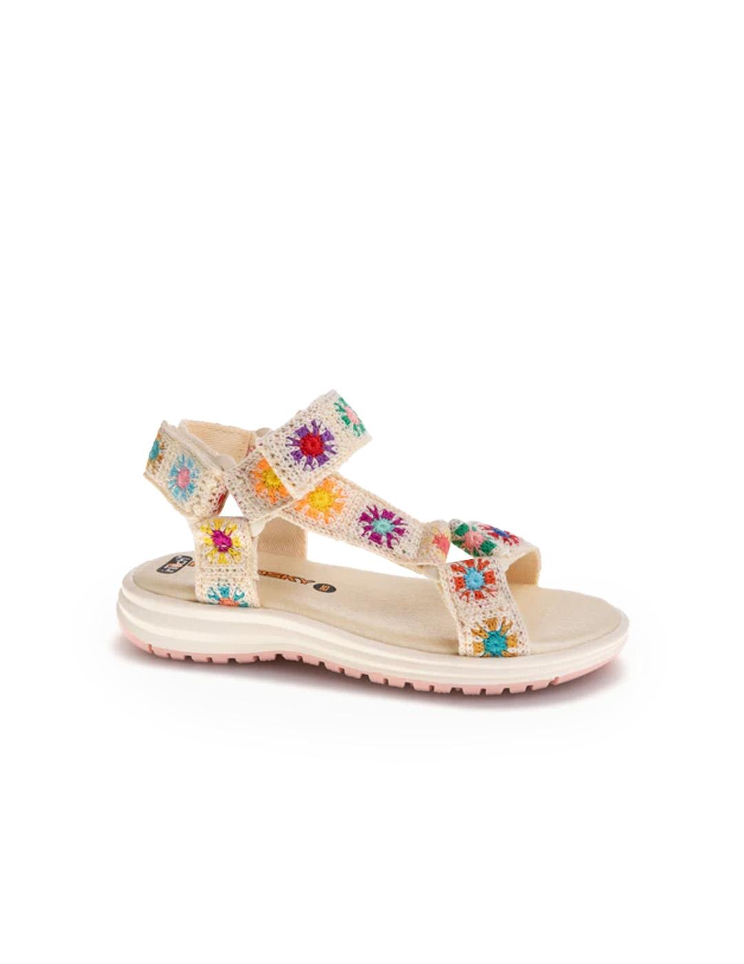 Sandalia Crochet Camping Pablosky 981830 Beige Niña