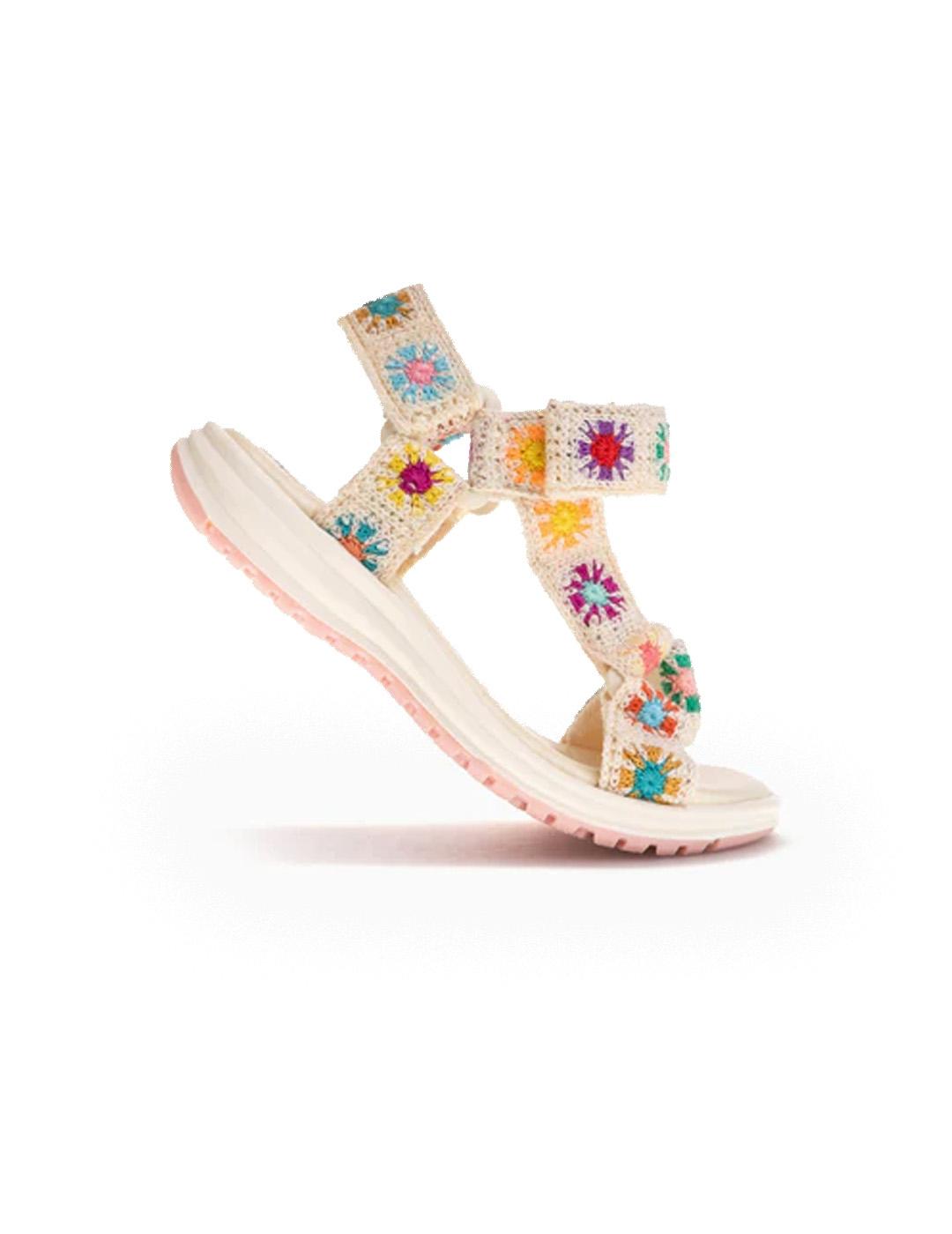 Sandalia Crochet Camping Pablosky 981830 Beige Niña