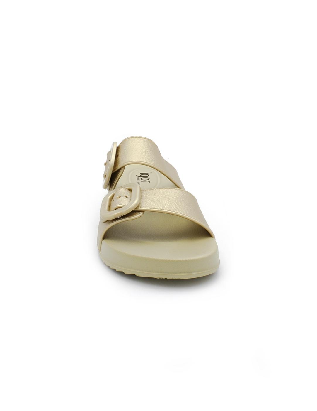 Chanclas IGOR Hebillas S10345-388 Platino Mujer.