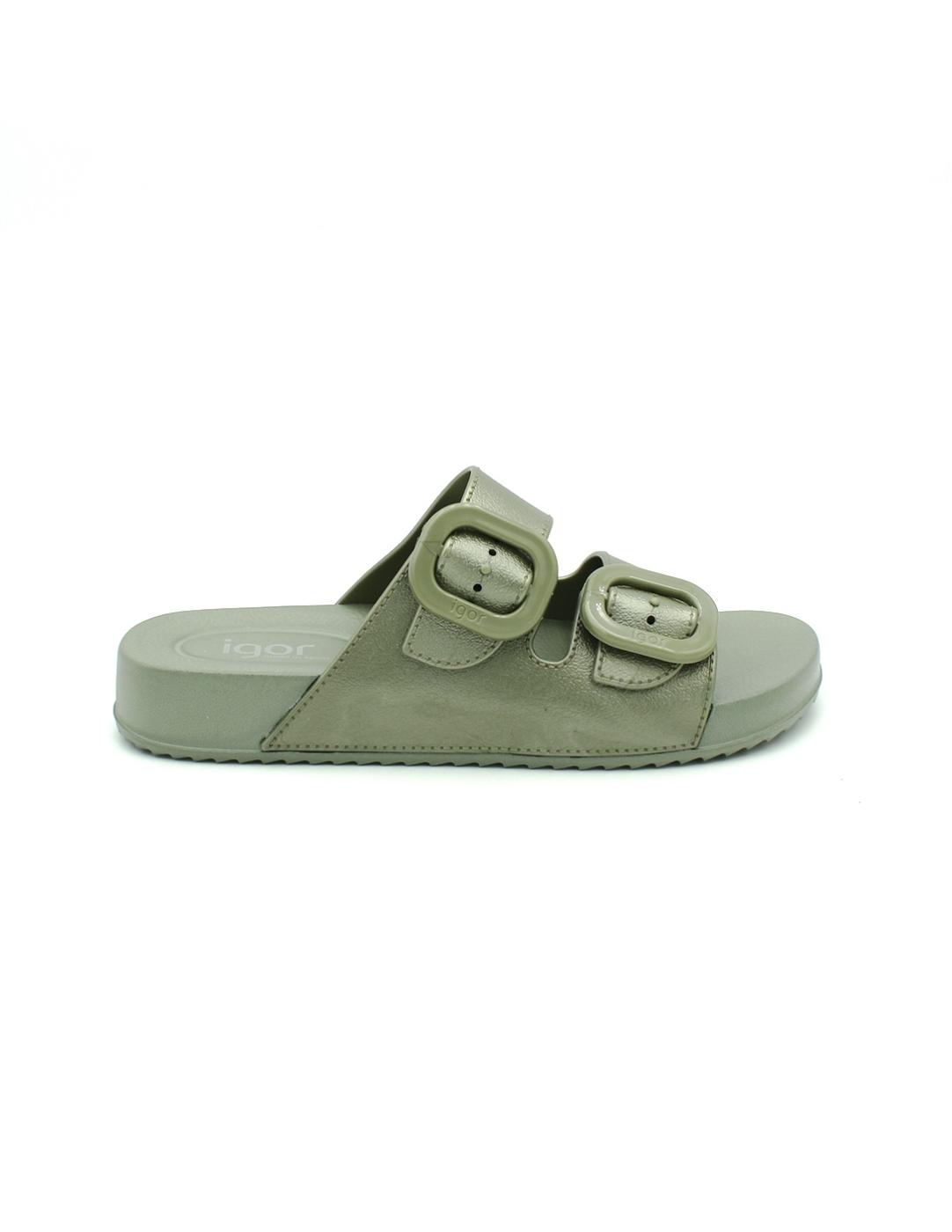 Chanclas IGOR Hebillas S10345-354 Verde Mujer.
