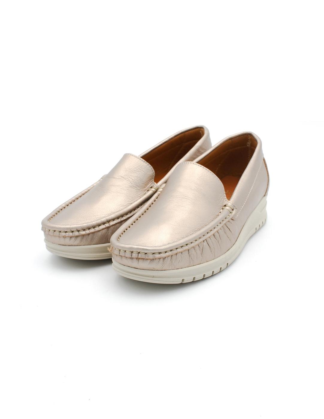 Mocasín PARYMEDIO 1702 Platino Mujer.