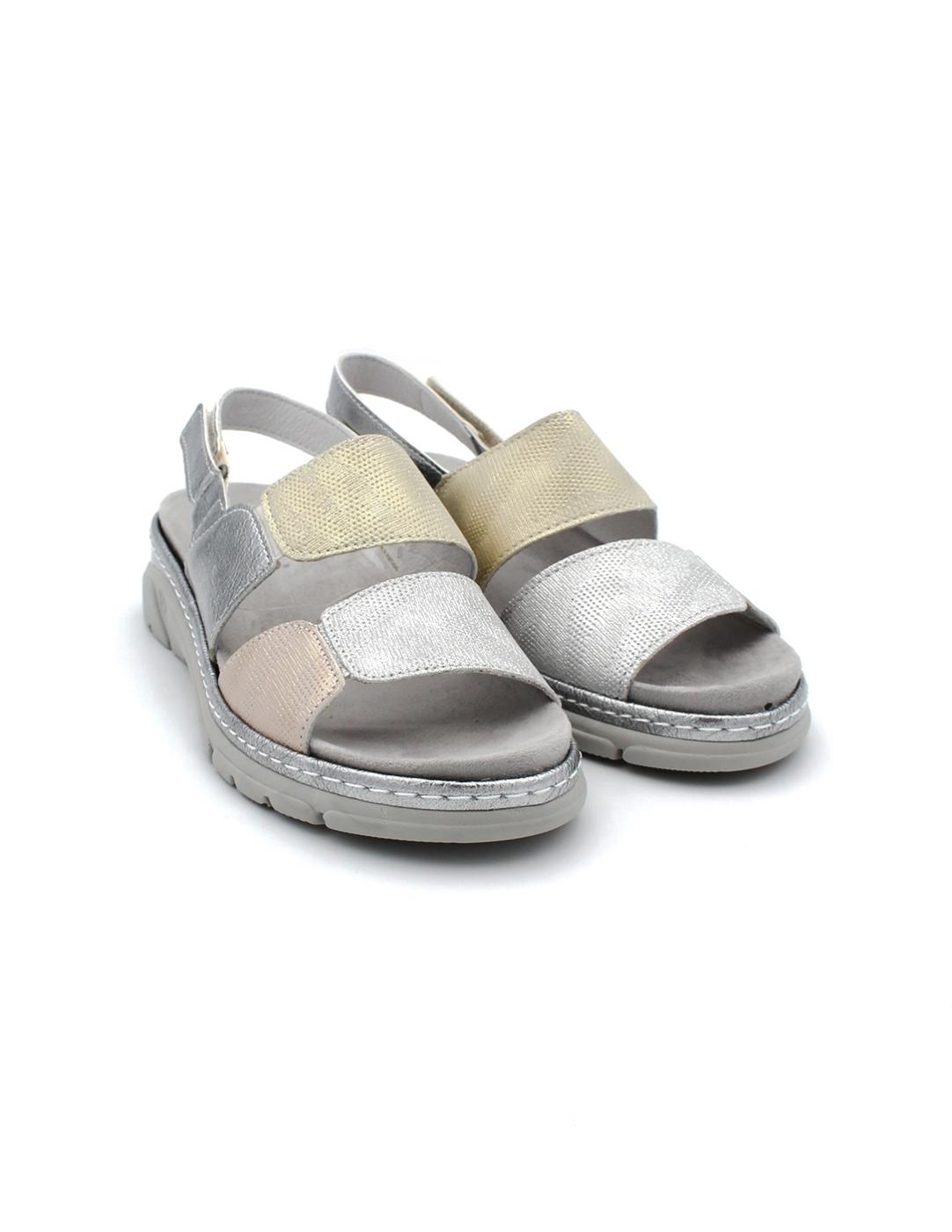 Sandalia SUAVE 3360 Plata/Platino Mujer.