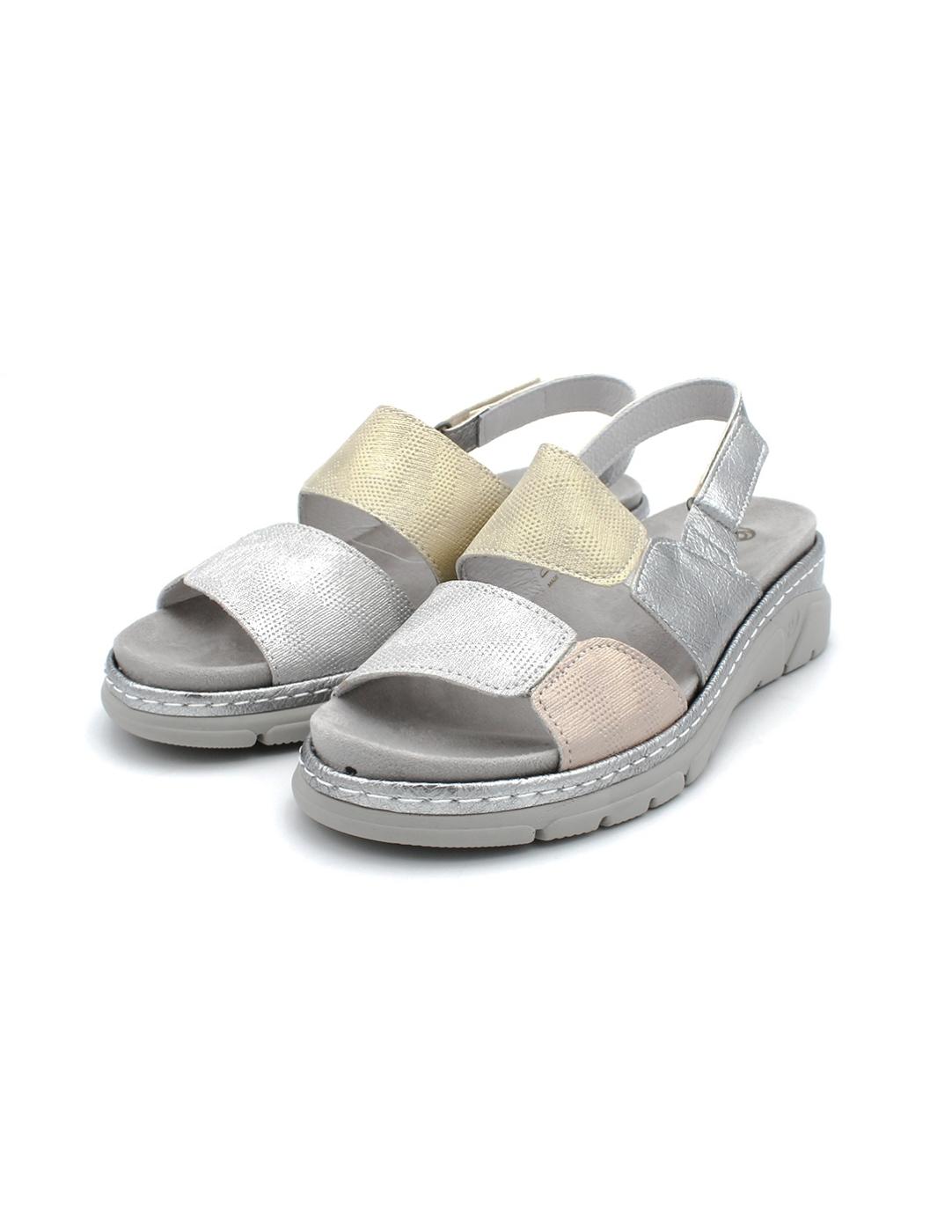 Sandalia SUAVE 3360 Plata/Platino Mujer.