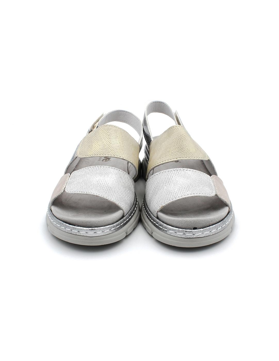 Sandalia SUAVE 3360 Plata/Platino Mujer.