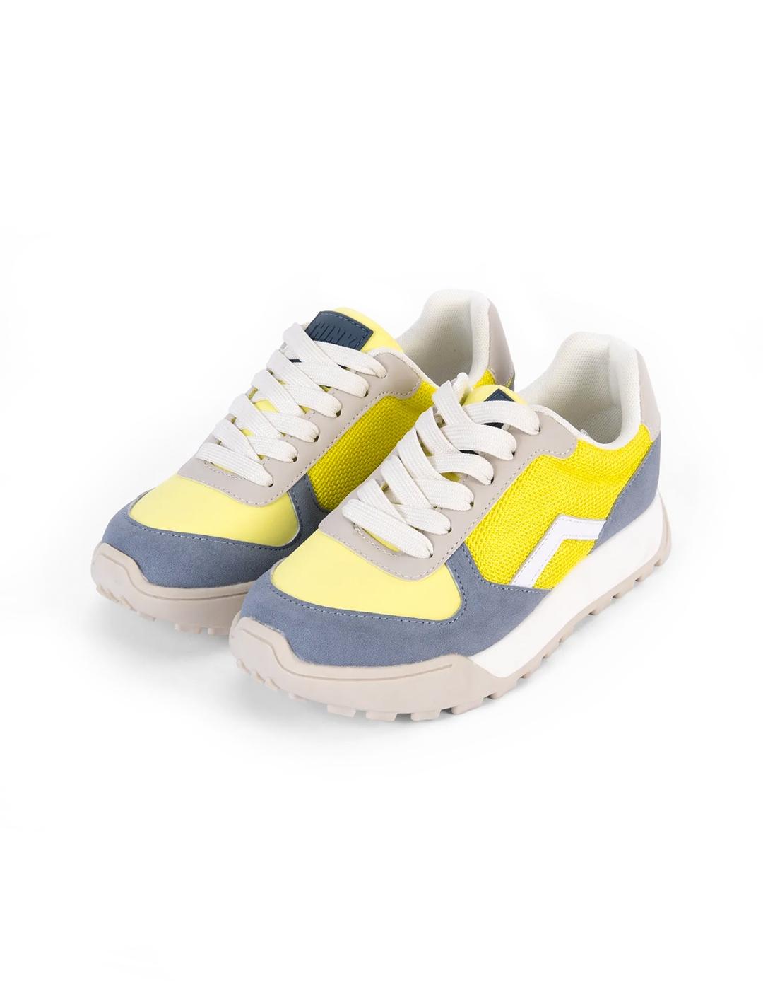 Deportiva PEPE MOLL 251920 Amarillo/Azul Mujer.