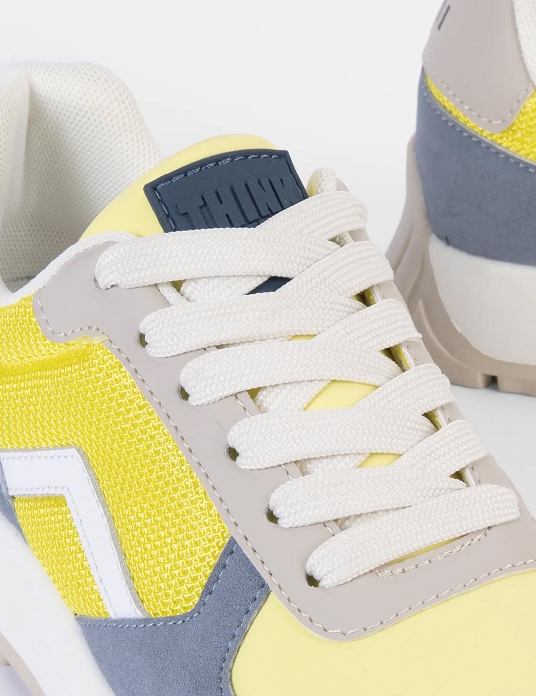 Deportiva PEPE MOLL 251920 Amarillo/Azul Mujer.