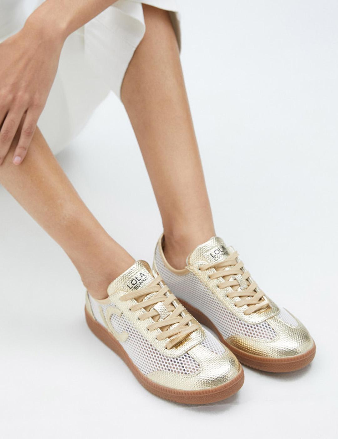 Deportiva en Rejilla Lola Casademunt LS2505014 Crudo/Metal