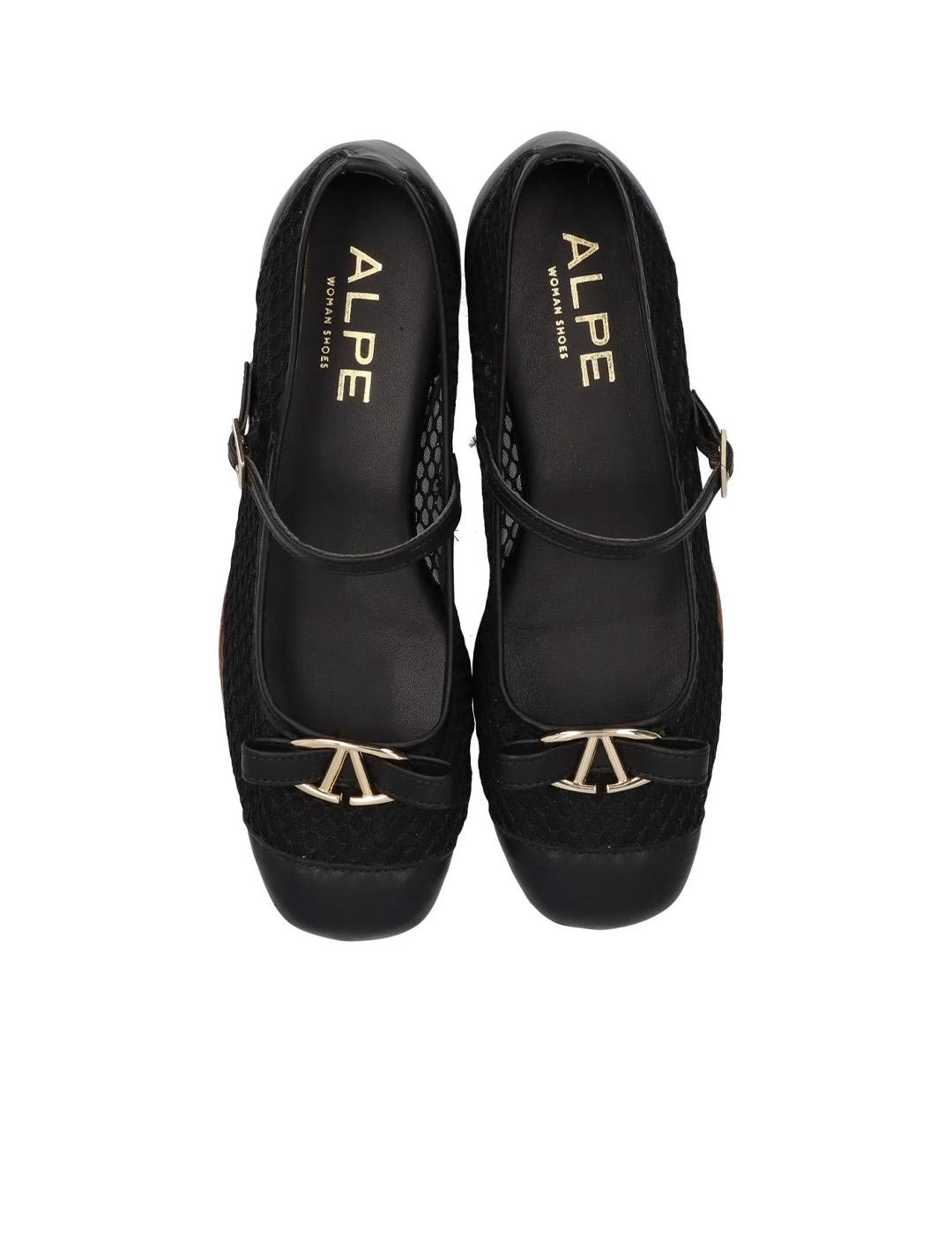 Bailarina Rejilla Pretty Alpe 5415 Negro Mujer