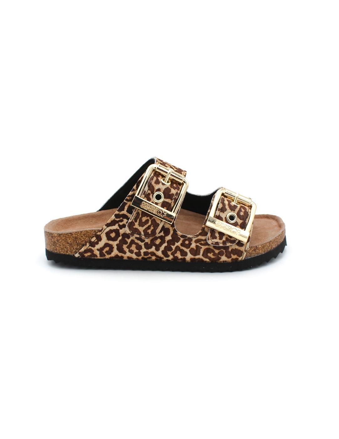 Sandalia Bío COLOR OF CALIFORNIA HC BIO502 Leopardo Mujer.