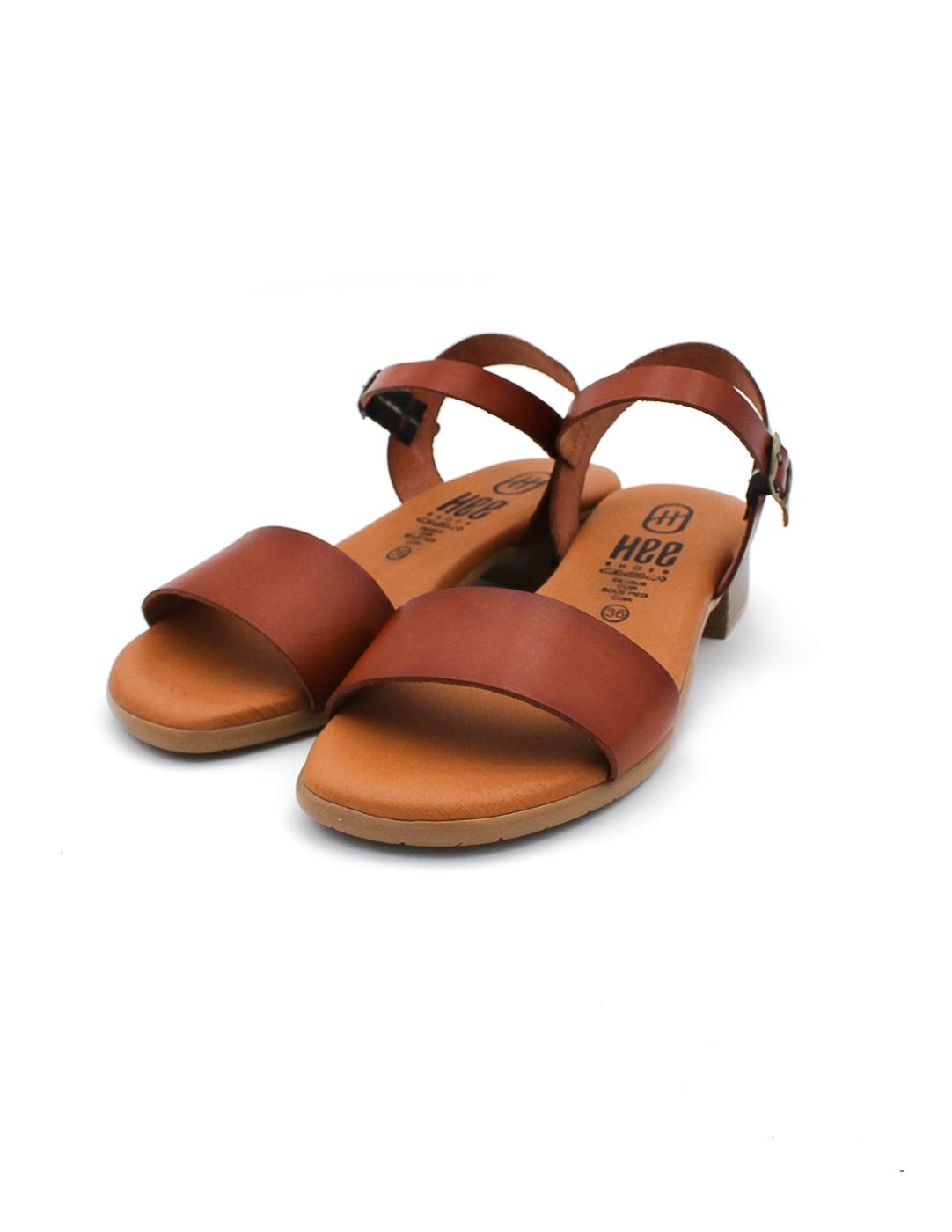 Sandalia Plana HEE 25530 Cuero Mujer.