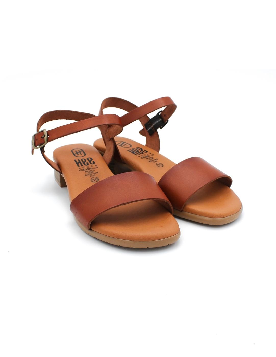 Sandalia Plana HEE 25530 Cuero Mujer.