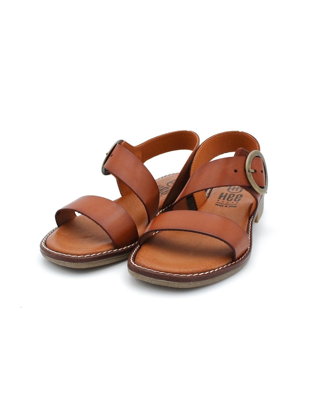 Sandalia Plana HEE 25301 Cuero Mujer.