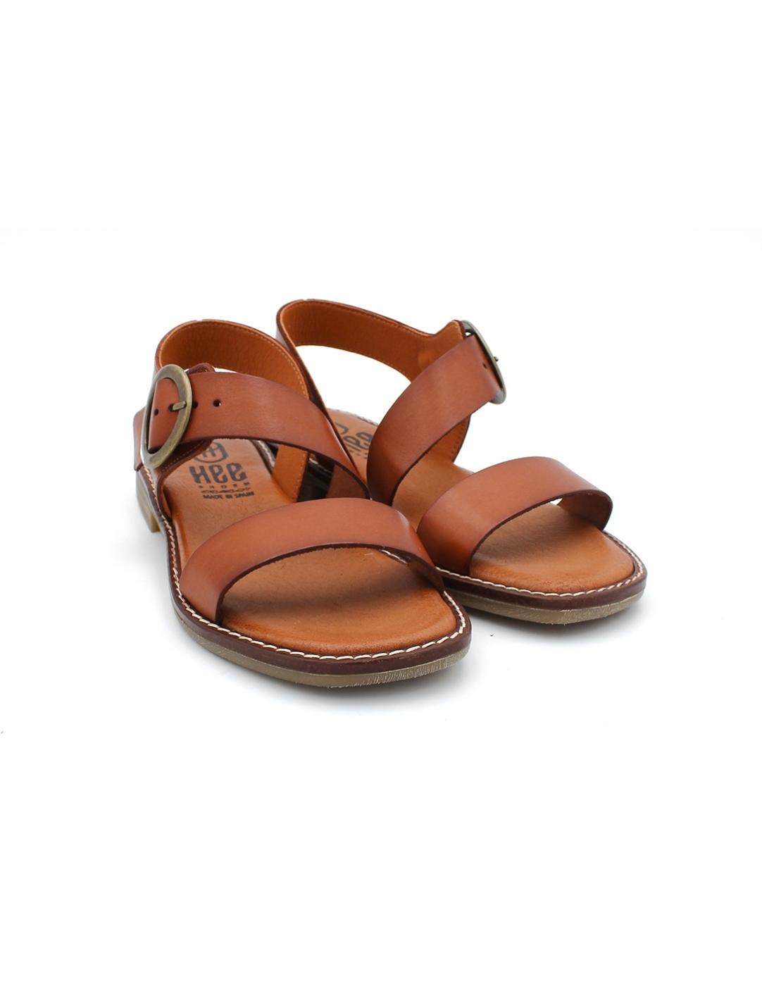 Sandalia Plana HEE 25301 Cuero Mujer.