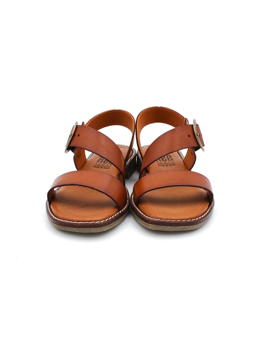 Sandalia Plana HEE 25301 Cuero Mujer.