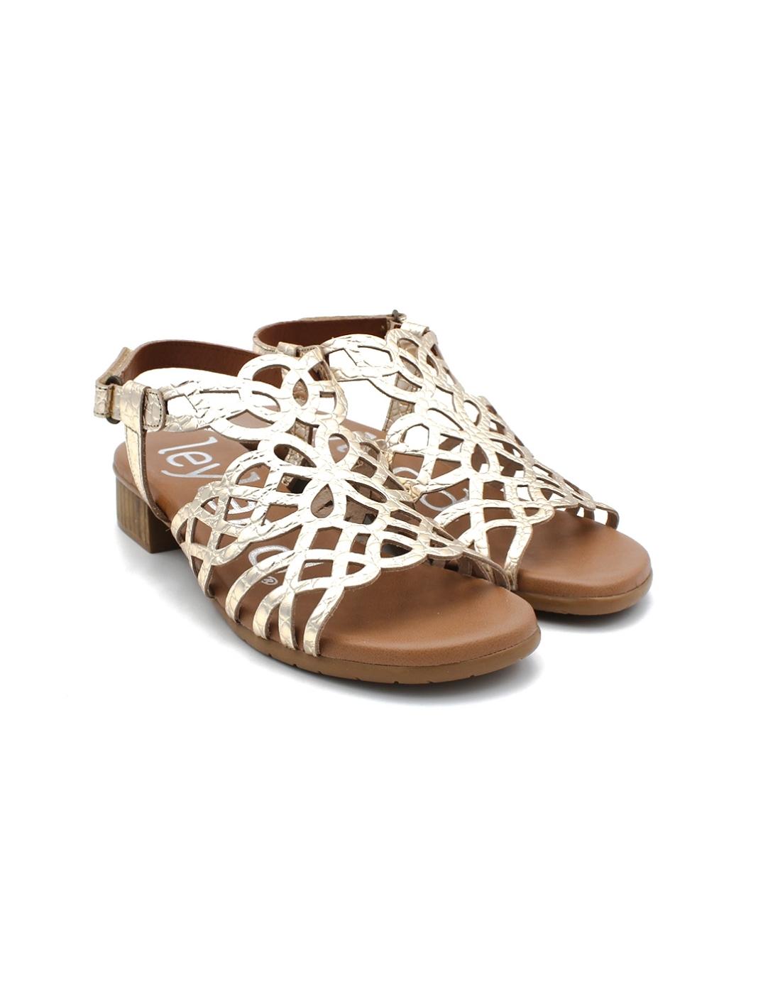 Sandalias Tacón LEYLAND 5609 Champan Mujer.