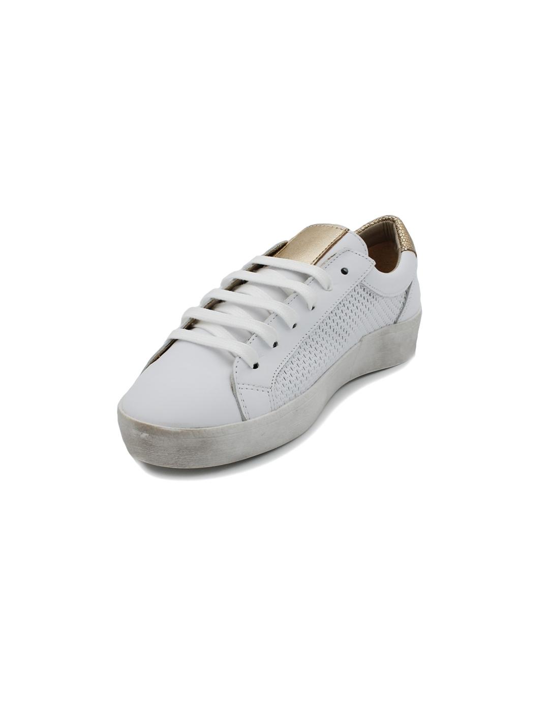 Bamba Picada CLAUDIA 19C-Vasil blanco/dorado Mujer.