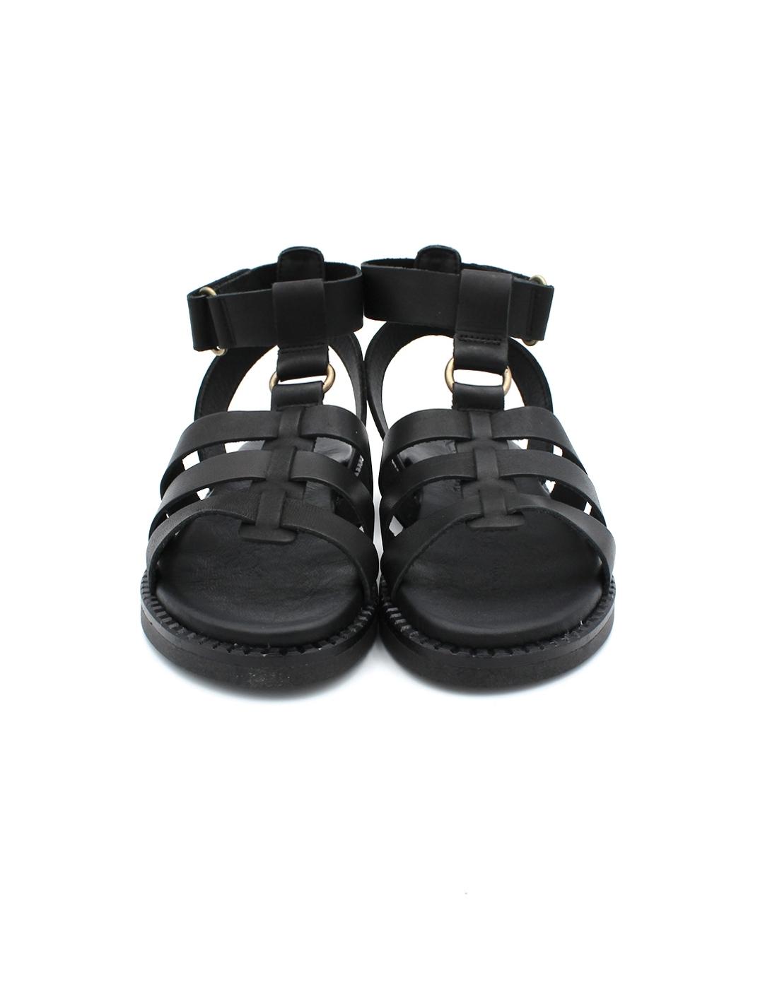 Sandalia Romana HEE 25392 Negra Mujer.