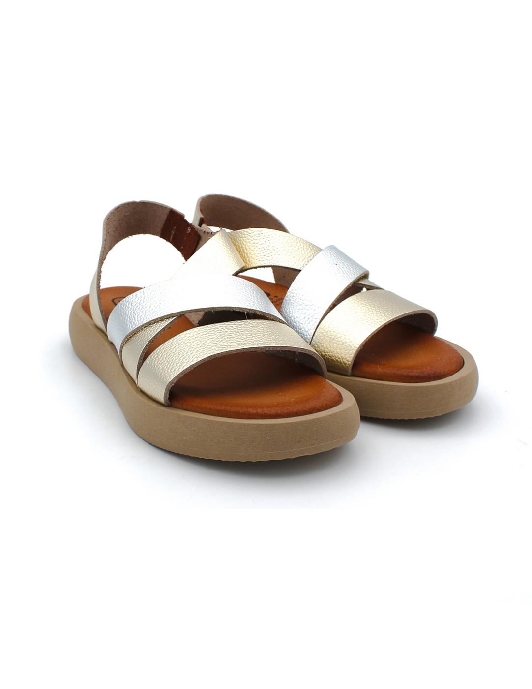 Sandalia HEE 25380 Cava/Plata Mujer.