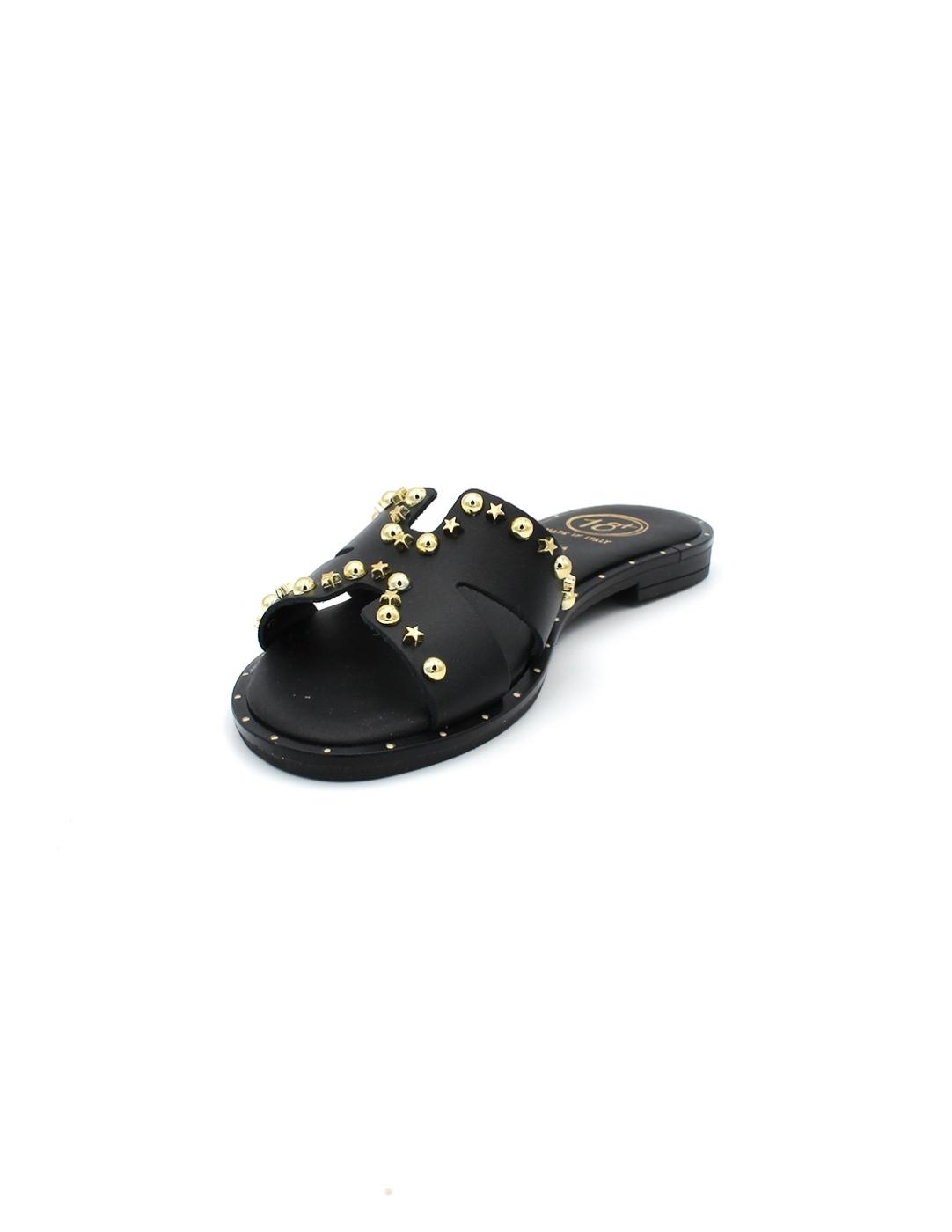 Sandalia Pala 18  8864 Negro Mujer.