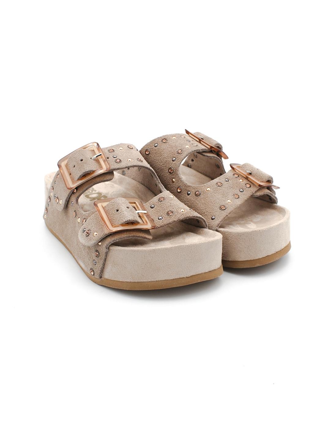 Sandalia Zueco COLOR OF CALIFORNIA HC DUNE05 Topo Mujer.