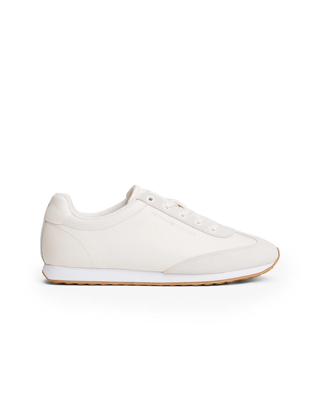 Zapatilla de piel Tommy Hilfiger FW0FW08831 Off White Mujer