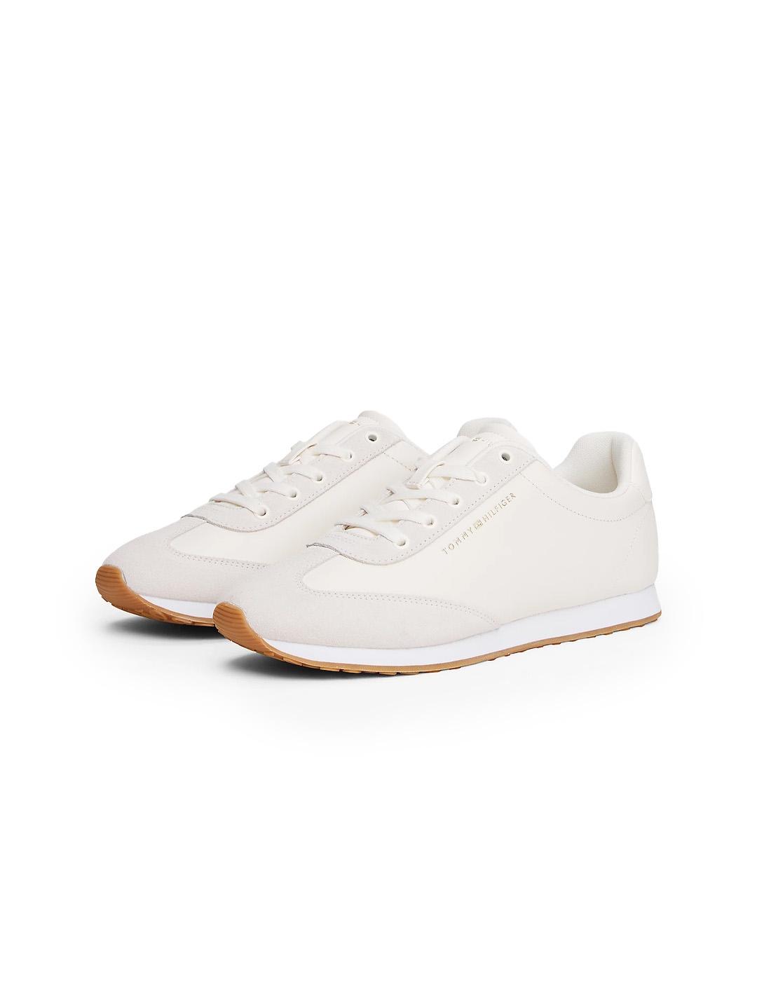 Zapatilla de piel Tommy Hilfiger FW0FW08831 Off White Mujer