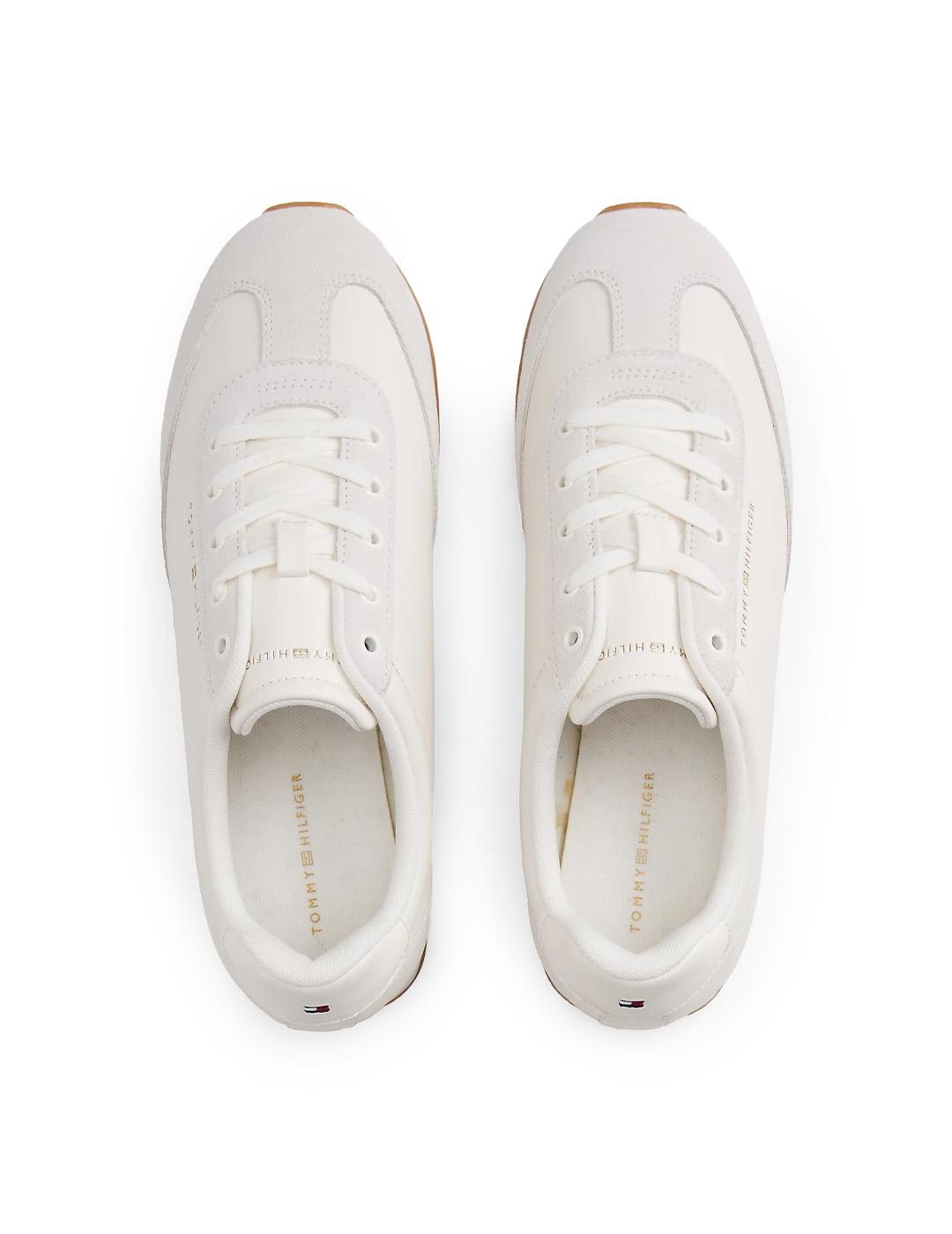 Zapatilla de piel Tommy Hilfiger FW0FW08831 Off White Mujer