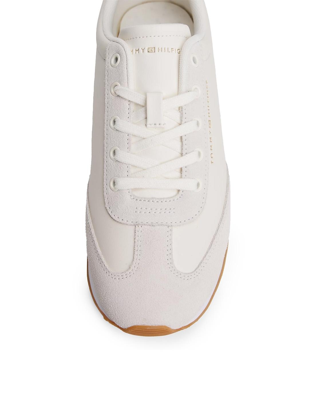 Zapatilla de piel Tommy Hilfiger FW0FW08831 Off White Mujer