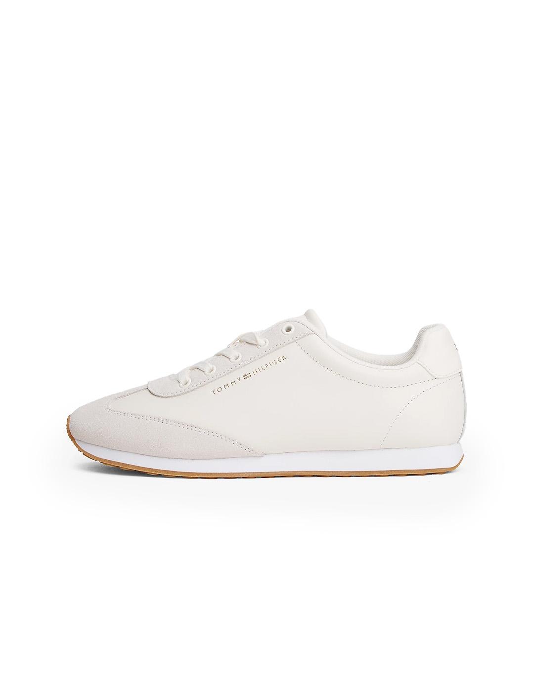 Zapatilla de piel Tommy Hilfiger FW0FW08831 Off White Mujer