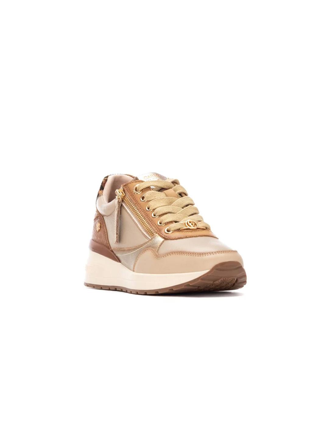 Zapato Cremallera Carmela 16244201 Beige Mujer