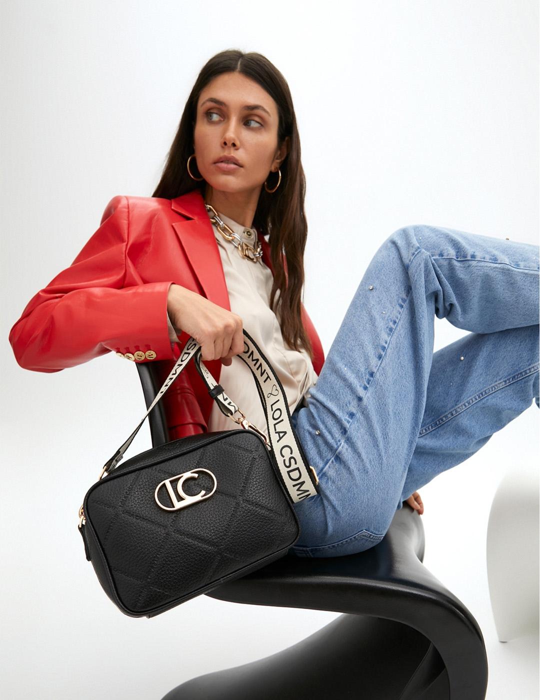 Bandolera Monograma Lola Casademunt LF2504049 Negro Mujer