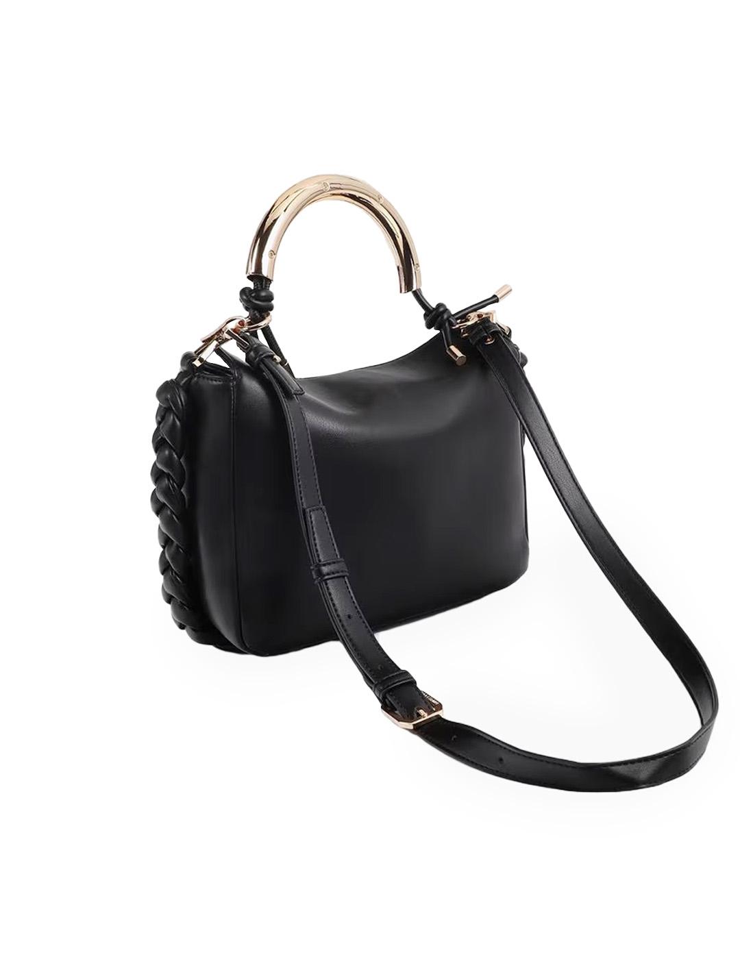 Bandolera Asa Metalizada Lola Casademunt LF2504039 Negro