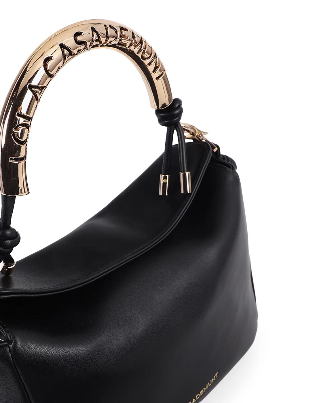 Bandolera Asa Metalizada Lola Casademunt LF2504039 Negro