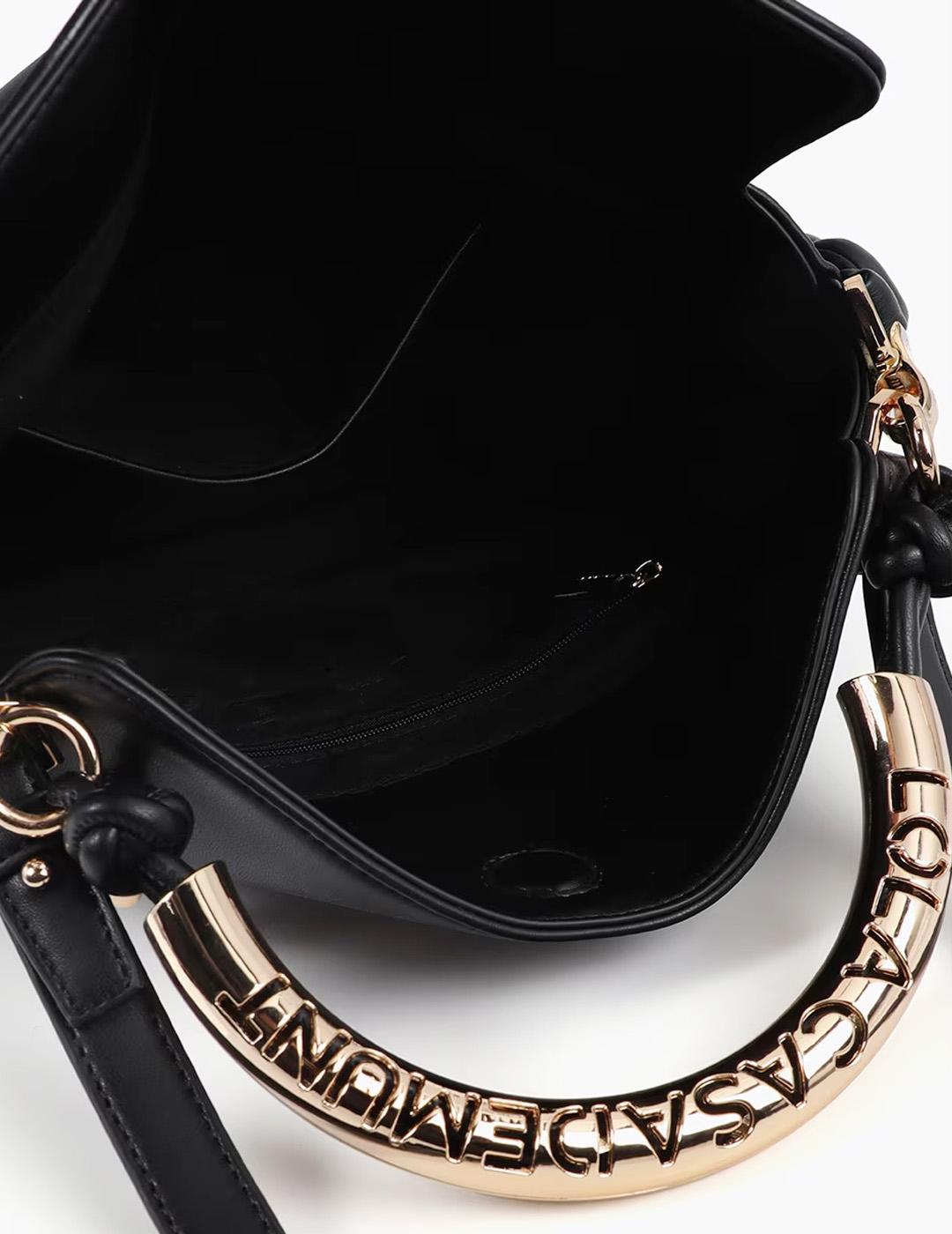 Bandolera Asa Metalizada Lola Casademunt LF2504039 Negro